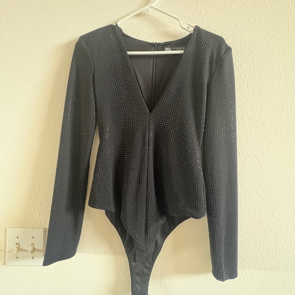 Zara Black Studded Bodysuit